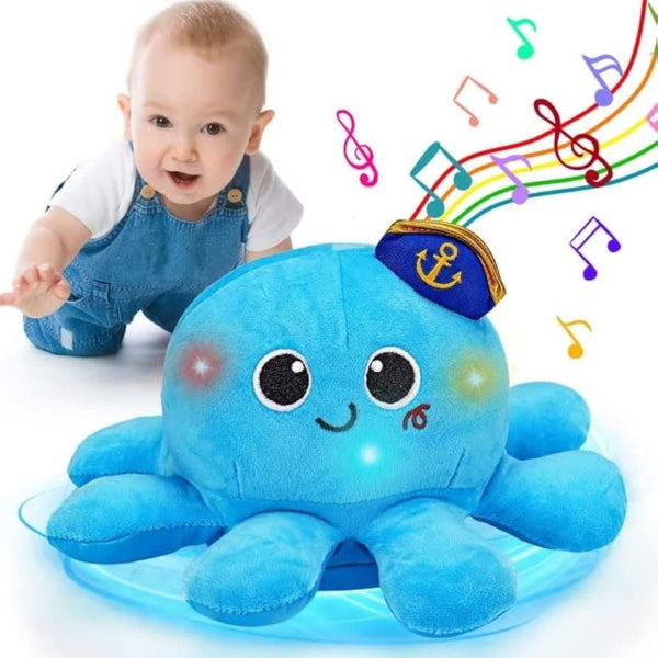 Tsomtto Baby Toys 6-12 Months Musical Plush Octopus Crawling Walking Toys Light