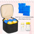 Teamoy Breastmilk Cooler Bag with Ice Pack, Baby Bottles Bag for 4 Large 5 Ounce Bottles, Black