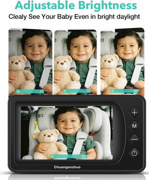 Chuanganzhuo 5'' NO.1 1080P Setting 3X S100U, 5inch Baby Car Camera with Night Vision, USB Powered, Mirror/Normal Mode
