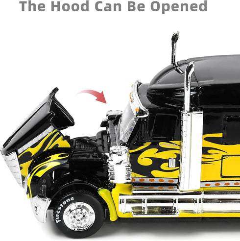 1/64 Scale International Lonestar Heavy Truck Model Semi Trailer Head Toy Alloy Metal Diecast Tow Traktor Toy Gift