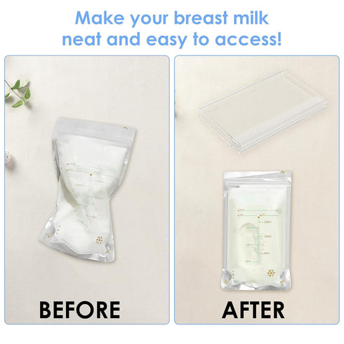 GLMFAN Breast Milk Storage Bag Flat Breast Milk Freezer Versatile Breastfeeding Bag Rack Holder Safe Freezer Storage