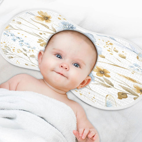 YETTASBIN Butterfly Leaves Muslin Baby Burp Cloth, Super Soft Absorbent Cotton Burp Rag Baby Bibs Feeding Cloth