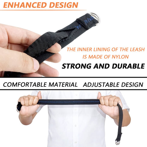 Baby Stroller Wheelchair Safety Wrist Strap or Large Dog Leash, Second Layer Security for Retractable Leash, Black