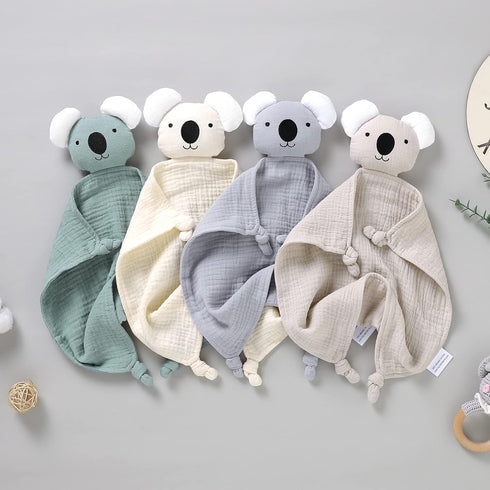 LAWKUL Baby Lovey Organic Cotton Muslin Security Blanket, Soft Breathable Lovie for Boys and Girls
