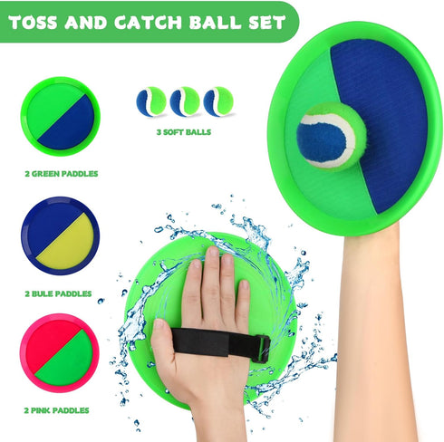 Toss and Catch Ball Game – 8inch Catch Ball Racket for Kids and Adults, Outdoor Toy for Backyard Play
