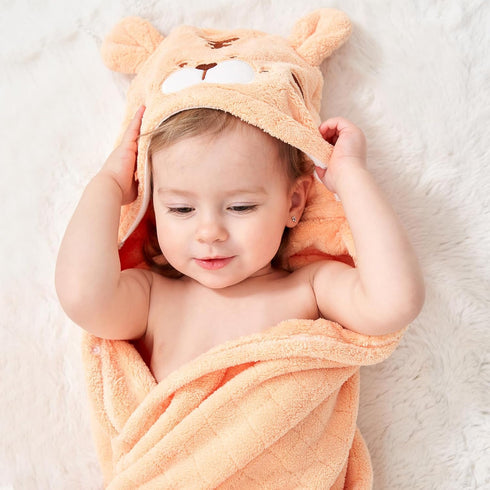 FUBANRAY 0-5 2-Pack 50''x32'' Toddler Bath Towel Hooded Kids Towels Baby Bath Towels for Boy Girl Year, Thick Absorbent
