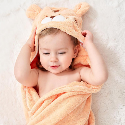 FUBANRAY 4-Pack 0-5 50'' 32'' Toddler Bath Towel Hooded Baby Towels for Boy Girl Years, Soft Absorbent Toddler Towels