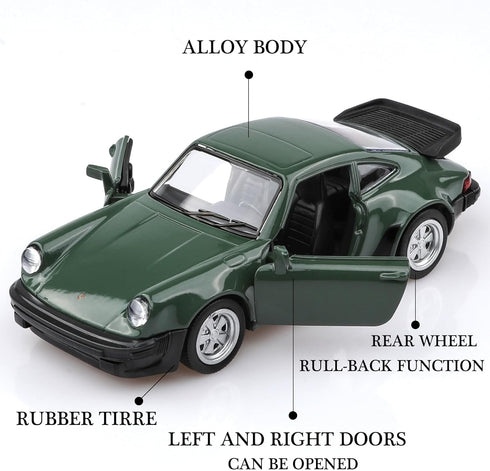 1/36 Scale Porsche 911 Turbo 1978 Diecast Car Models - Pull Back Vehicles, Porsche 911 Toy Car Gifts for Boys & Girls