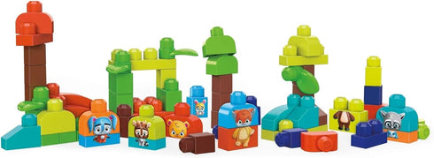Mega Bloks Woodland Friends Preschool Building Set, Multicolor, Plant-Based Blocks