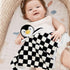 Baby Lovey Blanket for Boys Girls, Super Soft Checkerboard Gingham with Minky Dot Backing, Penguin Stuffed Animal (14