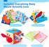 hahaland Baby Tissue Box Toy - Montessori Toys for 6-12 Months, Textured Tails, Cloth Tissues, Crinkle, Squeaky Sounds,