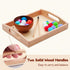 Montessori Wooden Trays with Handles - 3 Pack Small, Medium, Big Quality Wood Trays for Kids Activities, Toy Storage