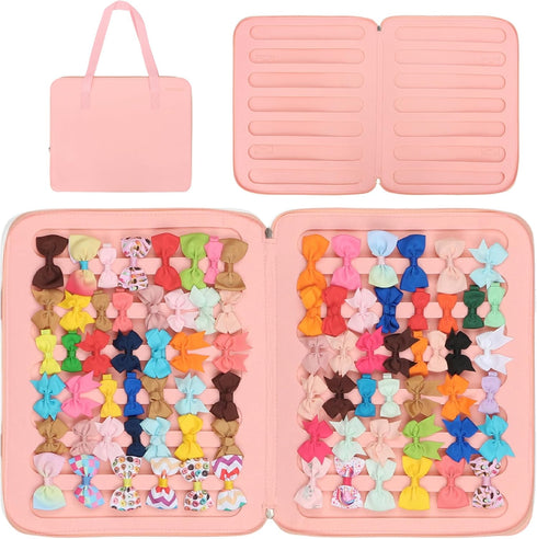 PACMAXI Baby Girl Hair Bow Organizer, Felt Hair Clips Storage Bag, Large