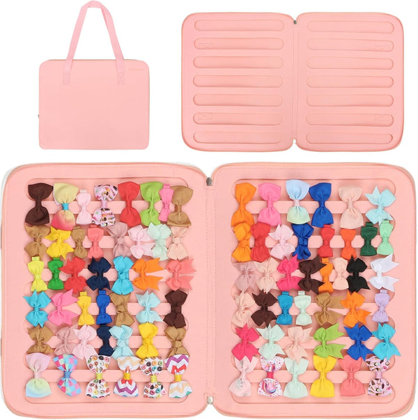 PACMAXI Baby Girl Hair Bow Organizer, Felt Hair Clips Storage Bag, Large