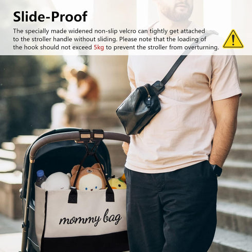 TOPDesign Universal Baby Stroller Organizer, Stroller Caddy with Heightened Insulated Cup Holders & Non-Slip Secure