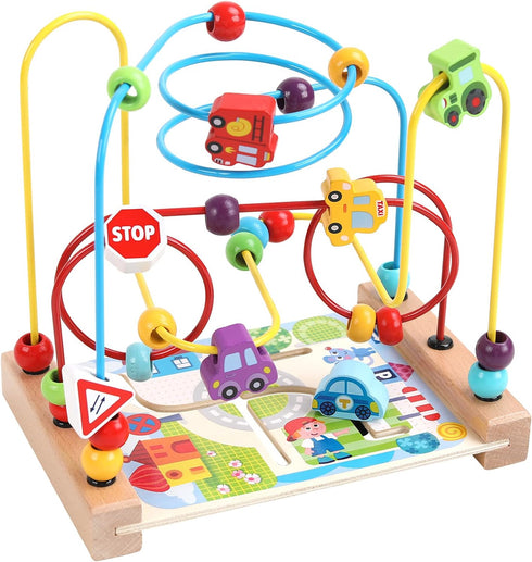 Wooden Bead Maze Toys for Toddlers, Colorful Roller Coaster Educational Toys, Birthday Gifts for Kids Boys Girls