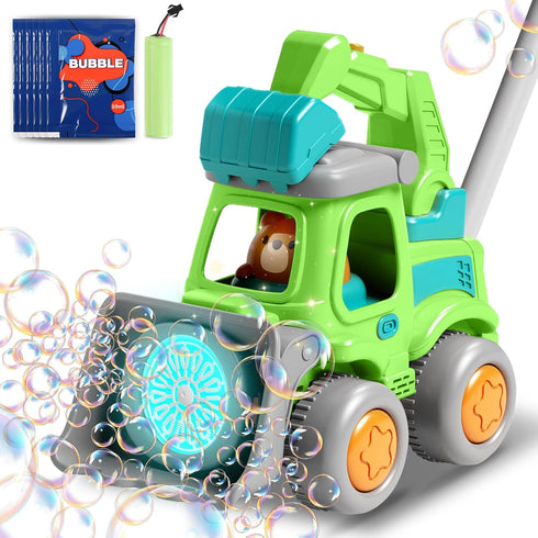 CreatiMachi Bubble Lawn Mower Toddler Toys,Engineering Car Bubble Machine Maker Blower Kids Toy