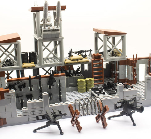 500+ Pcs Military Base Building Brick Sets – Defence Base Guard Tower for Army Mini Figures