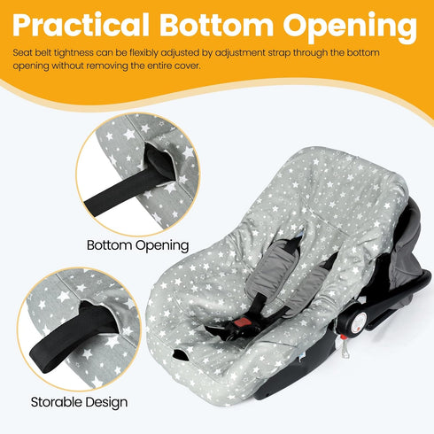 100% 0-12 Orzbow Infant Car Seat Cover Liner, Cotton Baby Seat Protector Cover, Universal Fit Carseat Liner for Travel