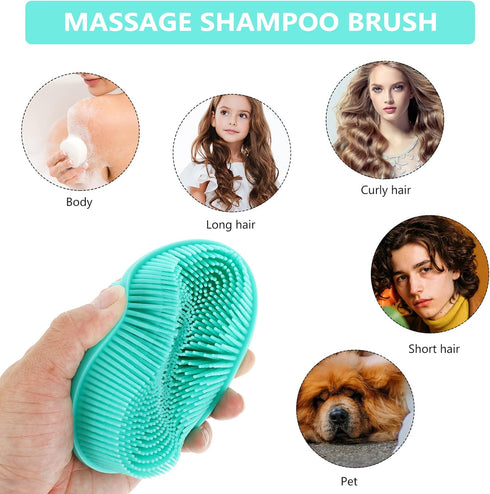 Baby Silicone Body Bath Brush Cradle Cap Brush, Soft Hair Massage Brush for Newborns, Toddlers, Kids