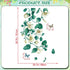 Amaonm Removable DIY 3D White Floral Leaf Art Decor, Blue Flower Vine Wall Sticker for Kids Room, 4 Sheets 12"x18"