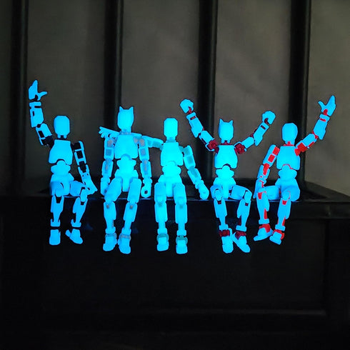 masijssa 13 T13 3D Set Dummy 13 Titan Action Figures (Grow in The Dark Blue) Action Figure Already Assembled Robot Nova