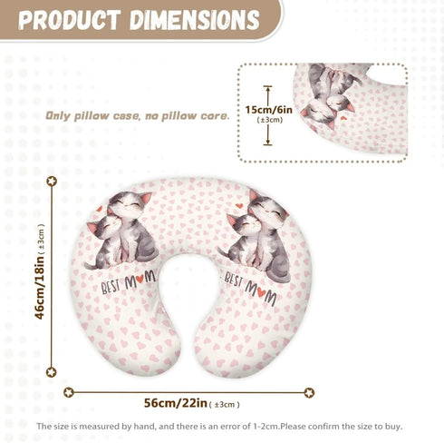 Kitten Snuggling Mom Nursing Pillow Cover Stretchy and Soft Nursing Cover for Breastfeeding Pillows,Pillow Slipcover