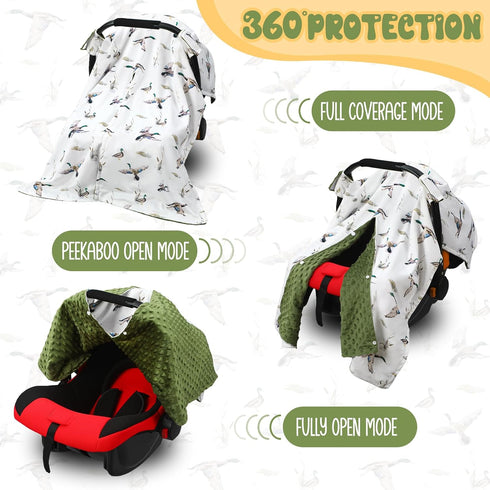 27.5 39 Inch Honeydak Mallard Duck Car Seat Cover Baby Carseat Covers Minky Infant Nursing Canopy Breastfeeding