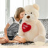 Giant Teddy Bear Stuffed Animal 52" - Big Plush Toy with Heart, I Love You Teddy Bear Gift for Kids