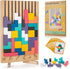 BSADIY Montessori Wooden Stacking Puzzle Toy, Colored 3D Russian Block Stacking Jigsaw Puzzle