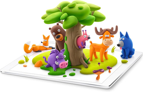 Fat Brain Toys Hey Clay Forest Animals - Clay Kit with Interactive App for Kids & Tweens.