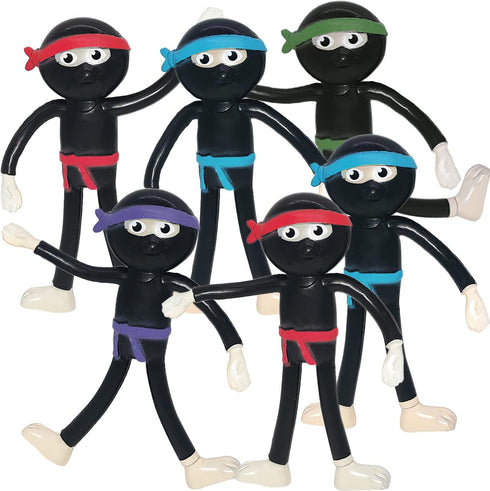 ArtCreativity Bendable Ninja Figures, Set of 12, Bendable Ninja Toys for Kids,