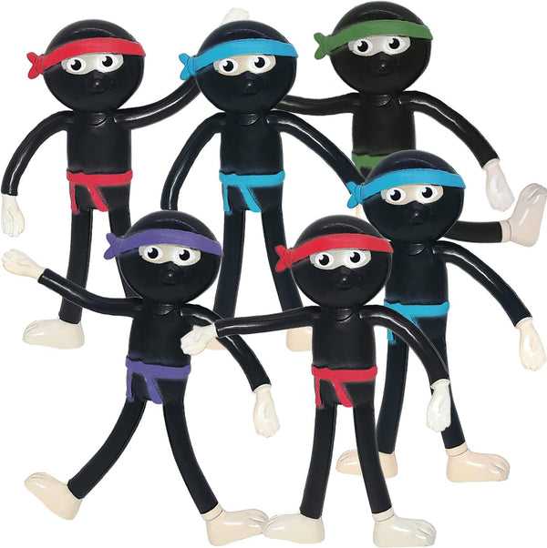ArtCreativity Bendable Ninja Figures, Set of 12, Bendable Ninja Toys for Kids,