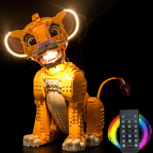 Upgraded LED Light Kit for Lego Young Simba, Remote Control Version Compatible with Lego 43247