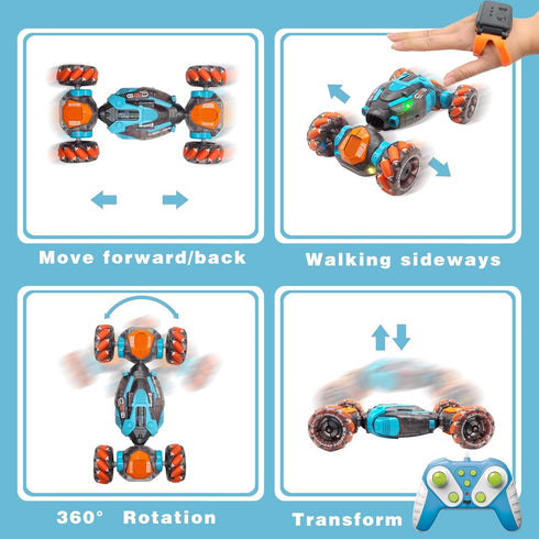 RECO TOYS 4WD 6-13 Gesture Sensing RC Stunt Car Hand Controlled Rc Car for Kids Ages Remote Control Toys Torsion Drift