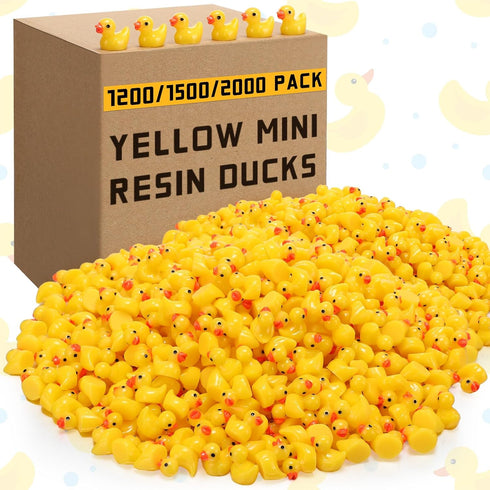 Barydat 1500 Pcs Mini Yellow Resin Ducks, Bulk for Hide and Seek Prank, Baby Shower Decor