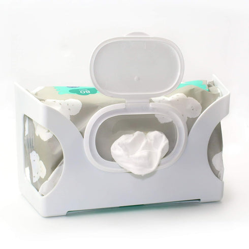 Gadjit Baby Wet Wipe Wall Mounted Dispenser, Holds Up to 84 Count Pack of Wipes, White