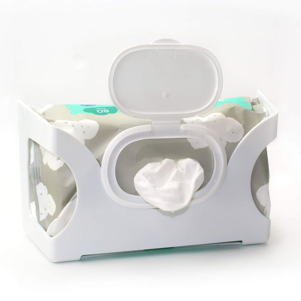 Gadjit Baby Wet Wipe Wall Mounted Dispenser, Holds Up to 84 Count Pack of Wipes, White