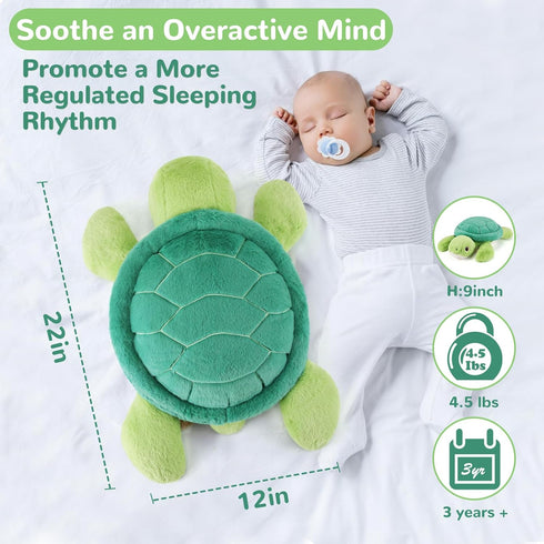 22 Inch 4.5 (22" 4.5 lbs) gnomantic Turtle Weighted Stuffed Animals - Pounds Weighted Plushies Sea Turtle Stuffed