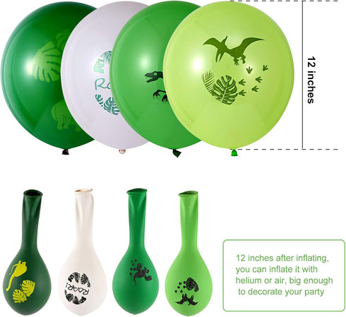 32 Pcs Dinosaur Balloons, Dinosaur Theme Party Balloon Set, 12 Inches Latex Balloons for Birthday Baby Shower