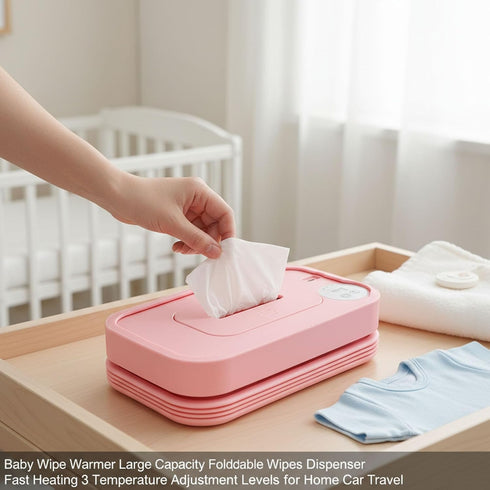 TIKATARER 3 Baby Wipe Warmer, Foldable Portable Wipes Dispenser with Smart Temperature Control and Heat Levels