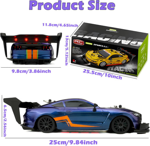 1:20 2.4GHz 4WD x2 HTURCCOP RC Drift Car High Speed Drift Remote Control Cars Vehicle with LED Lights and Drifting