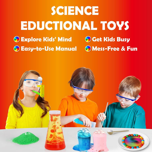 UNGLINGA 33 Experiments Science Kit for Kids, Educational Chemistry Set, Volcano Erupting Project