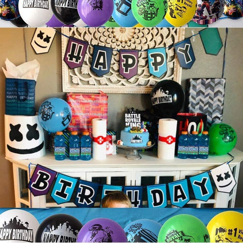 Birthday Party Supplies for Game Fans: Video Game Party Decoration with 24 Chug Jug Bottle Labels & 42 Stickers