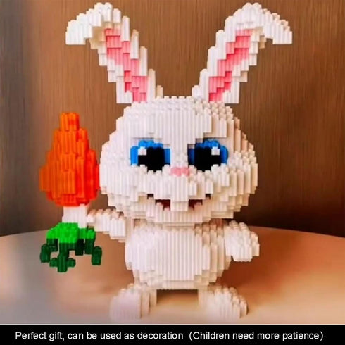 Rabbit Micro Building Blocks Set, 5200pcs Big Wild Animals Mini 3D Toy Brick Safari Gift for Ages 6+