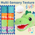 TLQSM 0-6 Tummy 3-12 Baby Sensory Green Dinosaur Plush Musical Rattle Toy with Rustling Sounds for Infant Months, Time