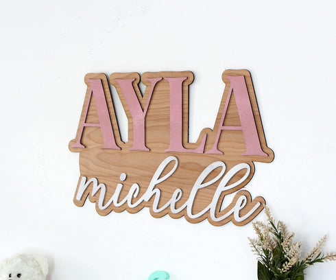MYETCHEY Large Wood Nursery Sign | Nursery name sign for Kids | Custom