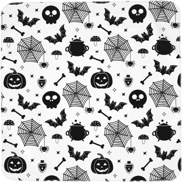 Christmas Halloween Bat Goth Pumpkin Skull Newborn Baby Swaddle Blanket, Soft Large Muslin Wrap Receiving Gifts