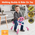 9 3 YBIKE Pewi Walking Ride On Toy - From Baby Walker to Toddler Ride On for Ages Months to Years Old