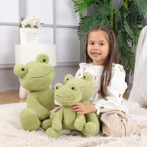 Apricot Lamb Toys Plush Velvet Frog Stuffed Animal, Soft Cuddly Perfect for Child (8.5 Inches)